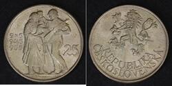25 Krone Tschechoslowakei  (1918-1992) Silber 