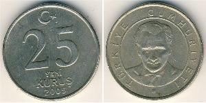 25 Kurush Turchia (1923 - ) Ottone/Nichel 