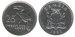 25 Ngwee Zambie (1964 - ) Acier/Nickel 