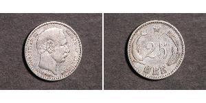 25 Ore Dinamarca Plata Christian IX de Dinamarca (1818-1906)