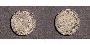 25 Ore Dinamarca Plata Christian IX de Dinamarca (1818-1906)