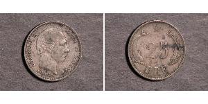 25 Ore Dinamarca Plata Christian IX de Dinamarca (1818-1906)