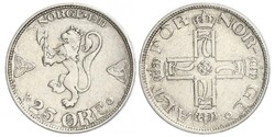 25 Ore Noruega Plata Haakon VII de Noruega (1872 - 1957)