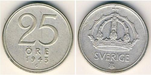 25 Ore Schweden Silber 