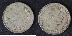 25 Ore Denmark Silver Christian IX of Denmark (1818-1906)