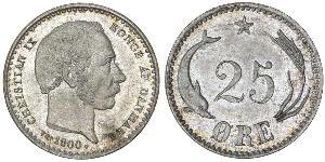 25 Ore Denmark Silver Christian IX of Denmark (1818-1906)