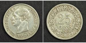 25 Ore Denmark Silver Frederick VIII of Denmark (1843 - 1912)