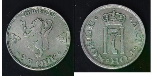 25 Ore Norvège  Haakon VII de Norvège (1872 - 1957)
