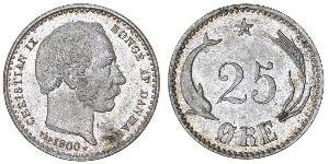 25 Ore 丹麦 銀 克里斯蒂安九世 (1818-1906)