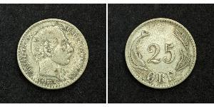 25 Ore 丹麦 銀 克里斯蒂安九世 (1818-1906)