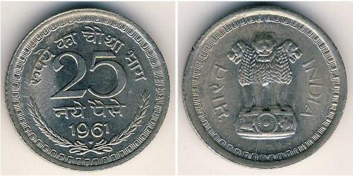 25 Paisa Indien (1950 - ) Nickel 