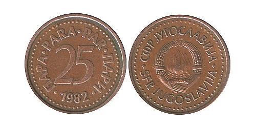 25 Para Socialist Federal Republic of Yugoslavia (1943 -1992) Bronze 