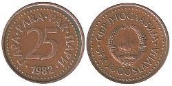 25 Para Repubblica Socialista Federale di Jugoslavia (1943 -1992) Bronzo 