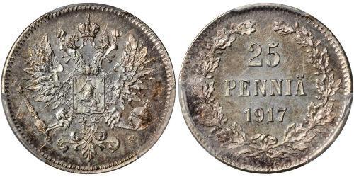 25 Penny Grand-duché de Finlande (1809 - 1917) Argent Nicolas II (1868-1918)