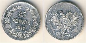25 Penny Granducato di Finlandia (1809 - 1917) Argento Nicola II (1868-1918)