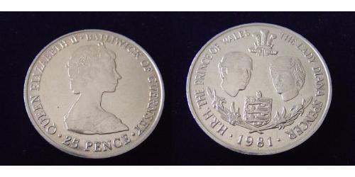 25 Penny Feriind Kiningrik (1922-) Cuivre/Nickel Elizabeth II (1926-2022)
