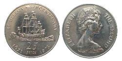 25 Penny Île Sainte-Hélène (1981 - ) Cuivre/Nickel Elizabeth II (1926-2022)