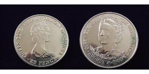 25 Penny Tristán de Acuña Níquel/Cobre Isabel II (1926-2022)