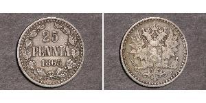 25 Penny Gran Ducado de Finlandia (1809 - 1917) Plata Nicolás II (1868-1918)