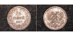 25 Penny Gran Ducado de Finlandia (1809 - 1917) Plata Nicolás II (1868-1918)