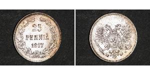 25 Penny Gran Ducado de Finlandia (1809 - 1917) Plata Nicolás II (1868-1918)