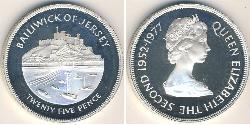 25 Penny Jersey Plata Isabel II (1926-2022)