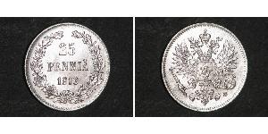 25 Penny Großfürstentum Finnland (1809 - 1917) Silber Nikolaus II (1868-1918)