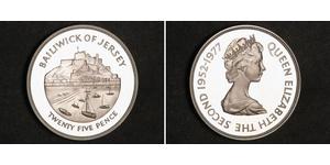 25 Penny Jersey (1066 - ) Silver Elizabeth II (1926-2022)