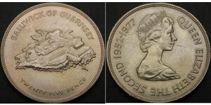 25 Penny Guernsey  Isabel II (1926-2022)