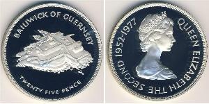 25 Penny Guernsey  Isabel II (1926-2022)