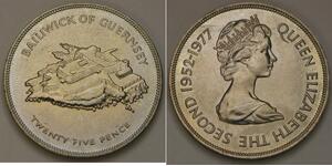 25 Penny Guernsey  Isabel II (1926-2022)