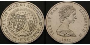 25 Penny Isla de Man  Isabel II (1926-2022)