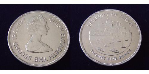 25 Penny 泽西 (1066 - ) 銅/镍 伊丽莎白二世 (1926-2022)