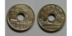25 Peseta Kingdom of Spain (1976 - ) Bronze/Nickel Juan Carlos I of Spain (1938 - )