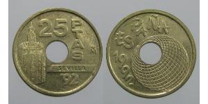 25 Peseta Reino de España (1976 - ) Bronze/Nickel Juan Carlos I (1938 - )