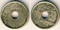 25 Peseta Regno di Spagna (1976 - ) Bronzo/Nichel Juan Carlos I (1938 - )