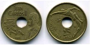 25 Peseta Regno di Spagna (1976 - ) Bronzo/Nichel Juan Carlos I (1938 - )