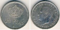25 Peseta Espagne franquiste (1936 - 1975) Cuivre/Nickel Juan Carlos I (1938 - )