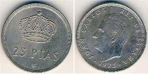 25 Peseta Espagne franquiste (1936 - 1975) Cuivre/Nickel Juan Carlos I (1938 - )