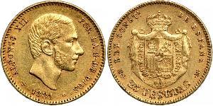 25 Peseta Kingdom of Spain (1874 - 1931) Gold Alfonso XII of Spain (1857 -1885)