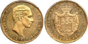 25 Peseta Kingdom of Spain (1874 - 1931) Gold Alfonso XII of Spain (1857 -1885)