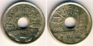 25 Peseta Royaume d’Espagne (1976 - ) Laiton 