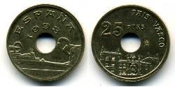 25 Peseta Reino de España (1976 - ) Níquel/Bronce Juan Carlos I (1938 - )