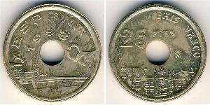 25 Peseta Reino de España (1976 - ) Níquel/Bronce Juan Carlos I (1938 - )