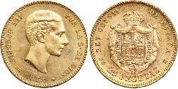 25 Peseta Kingdom of Spain (1874 - 1931) 金 Alfonso XII of Spain (1857 -1885)