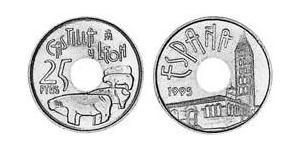 25 Peseta 西班牙 青铜/铝 胡安·卡洛斯一世 (1938 - )