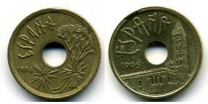 25 Peseta 西班牙 青铜/镍 