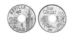 25 Peseta 西班牙 青铜/镍 胡安·卡洛斯一世 (1938 - )