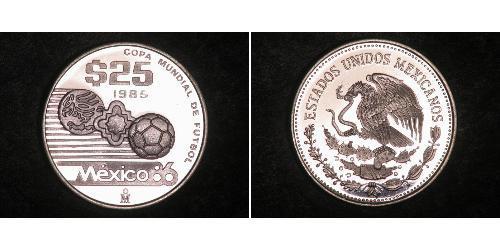 25 Peso Messico Argento 