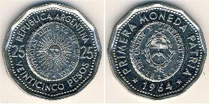 25 Peso República Argentina (1861 - ) Níquel/Acero 